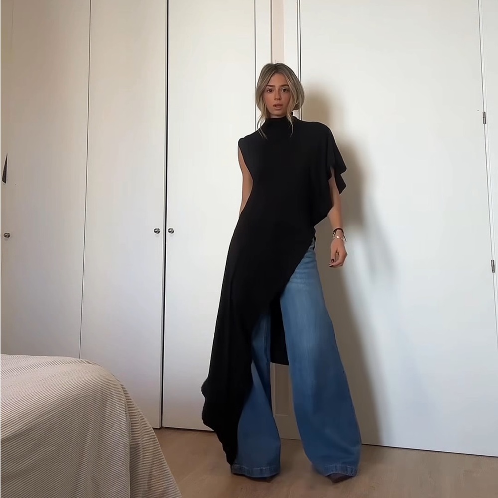 ZARA NWT Draped Asymmetric Top